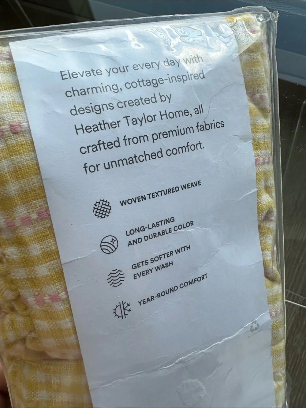 HEATHER TAYLOR HOME x THE COMPANY STORE Soho Plaid Ruffle King Sham Yellow $58